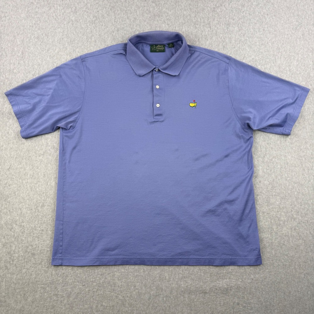 Vintage Masters Shirt Mens 2XL Purple Polo Golf 60s Two-Ply Amen Corner‎ Cotton